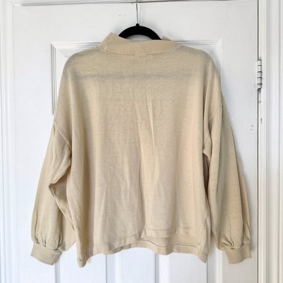 Private Club Mock Neck Ballon Sleeve Light Sweater | US L - Picture 3 of 5